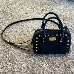 Michael Kors black studded mini satchel purse crossbody